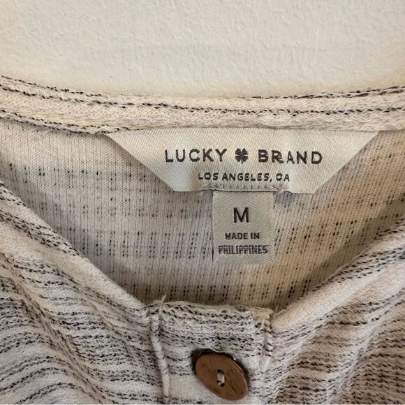 Lucky Brand Cream and Black Stripe Button Up Jersey Knit Sleeveless Midi Dress - Picture 8 of 9